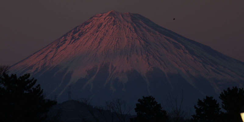 夕映えの富士山 130213