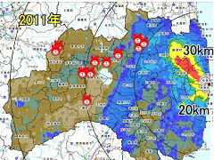 2011年熊さん目撃マップ
