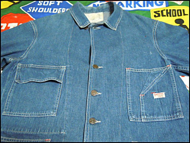 1930's STRONG HOLD Vintage Denim Cover All With Deforming Pockets 