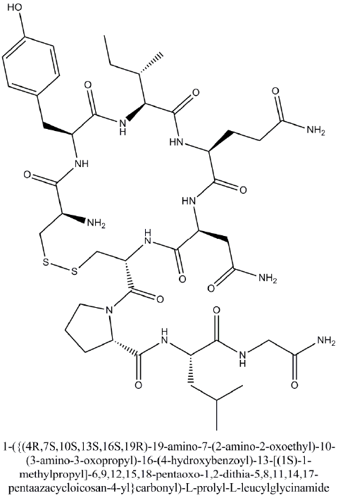 1-({(4R,7S,10S,13S,16S,19R)-19-amino-7-(2-amino-2-oxoethyl)-10-(3-amino-3-oxopropyl)-16-(4-hydroxybenzoyl)-13-[(1S)-1-methylpropyl]-6,9,12,15,18-pentaoxo-1,2-dithia-5,8,11,14,17-pentaazacycloicosan-4-yl}carbonyl)-L-prolyl-L-leucylglycinamide